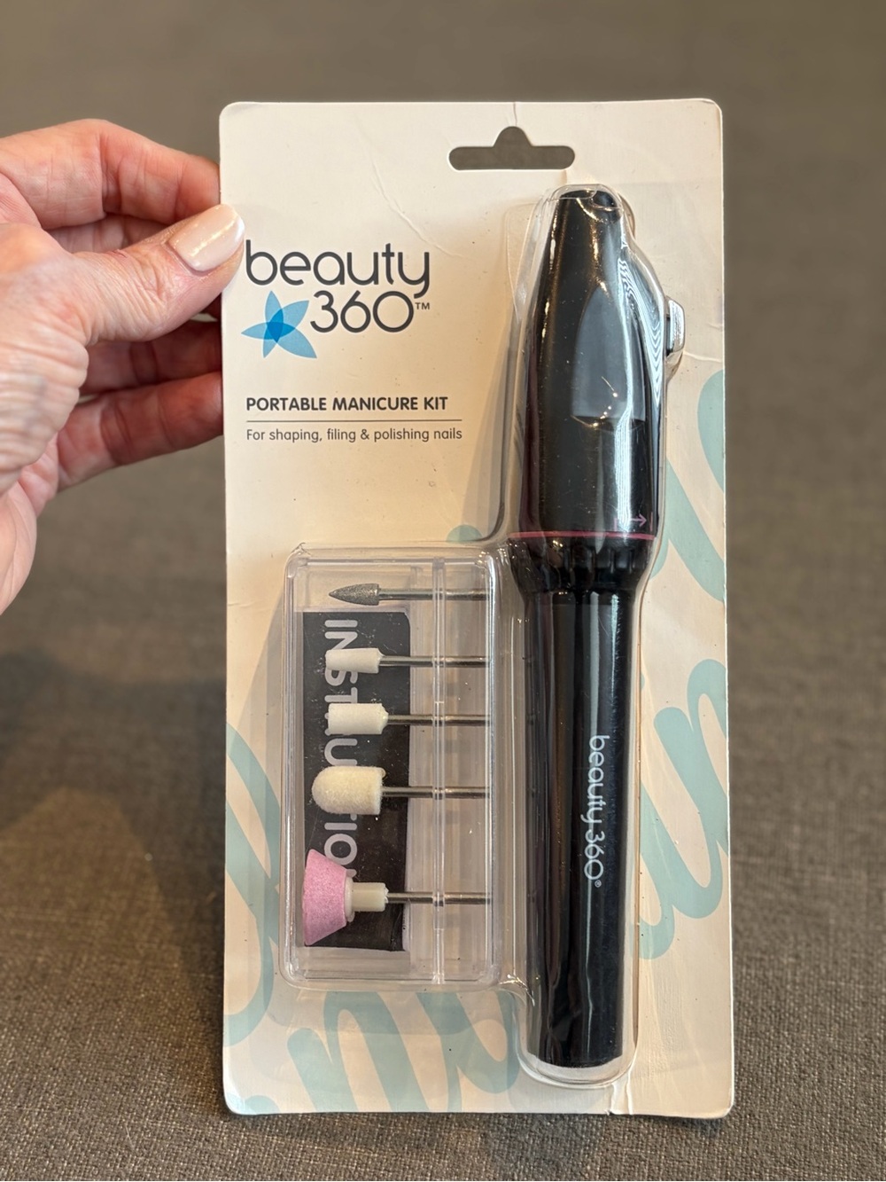 Beauty 360 Portable Electric Manicure Kit with 5 Attachments